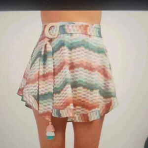 TRINA TURK CROCHET BELTED SKIRT